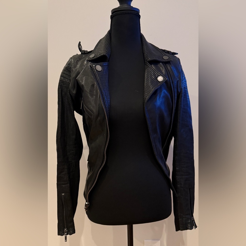 BCBGMAXAZRIA Leather Moto Jacket